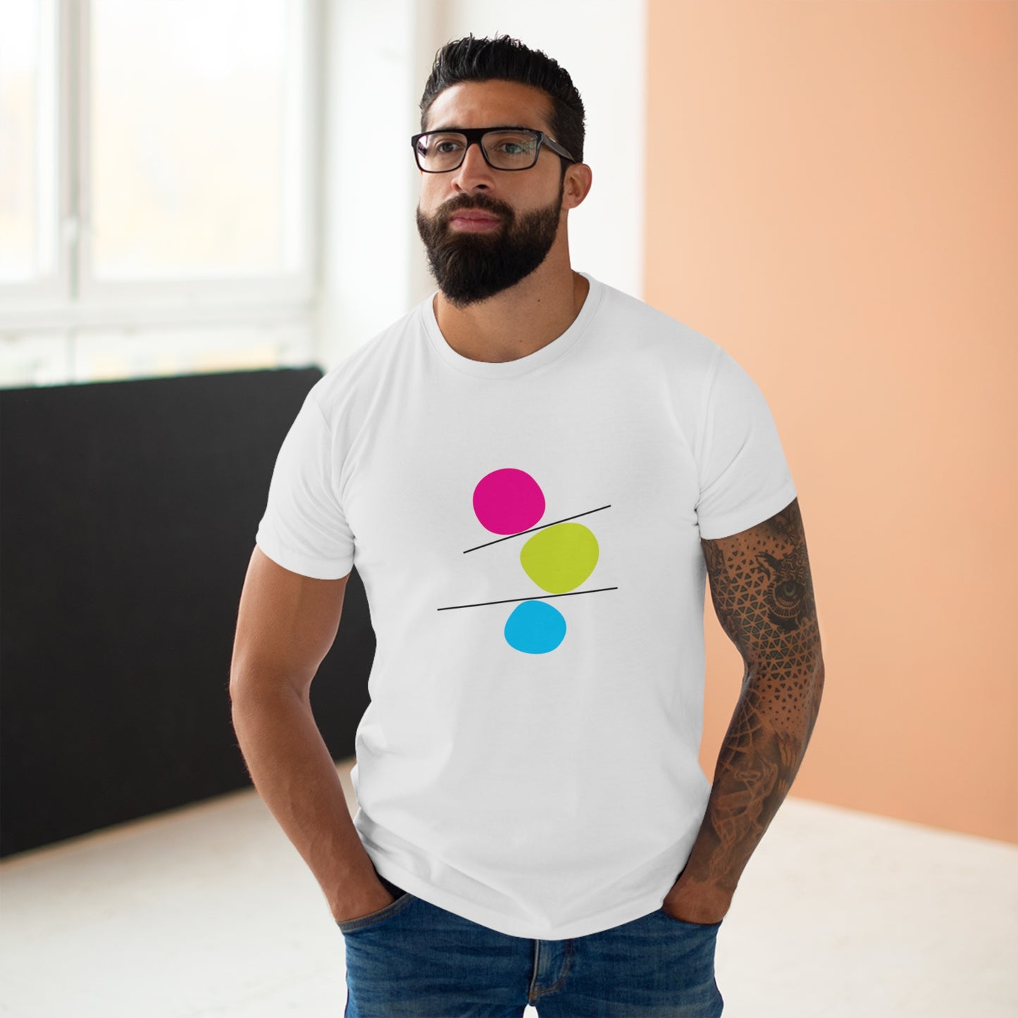 Colorful Abstract Men's T-Shirt - Casual Art-Inspired Tee for Everyday Wear